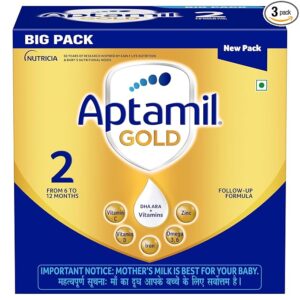 Aptamil Gold Infant Formula Milk Powder for Babies - Stage 2 (6-12 Months) - with Prebiotics and DHA - 1.2 kgs - Large Pack