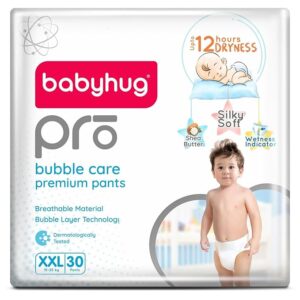 Babyhug Pro Bubble Care Premium Pant Style Diapers Double Extra Large (XXL) Size - 30 Pieces