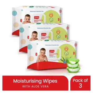 LuvLap Moisturising Wipes with Aloe Vera Lid (72 Wipes/Pack, Pack of 3)